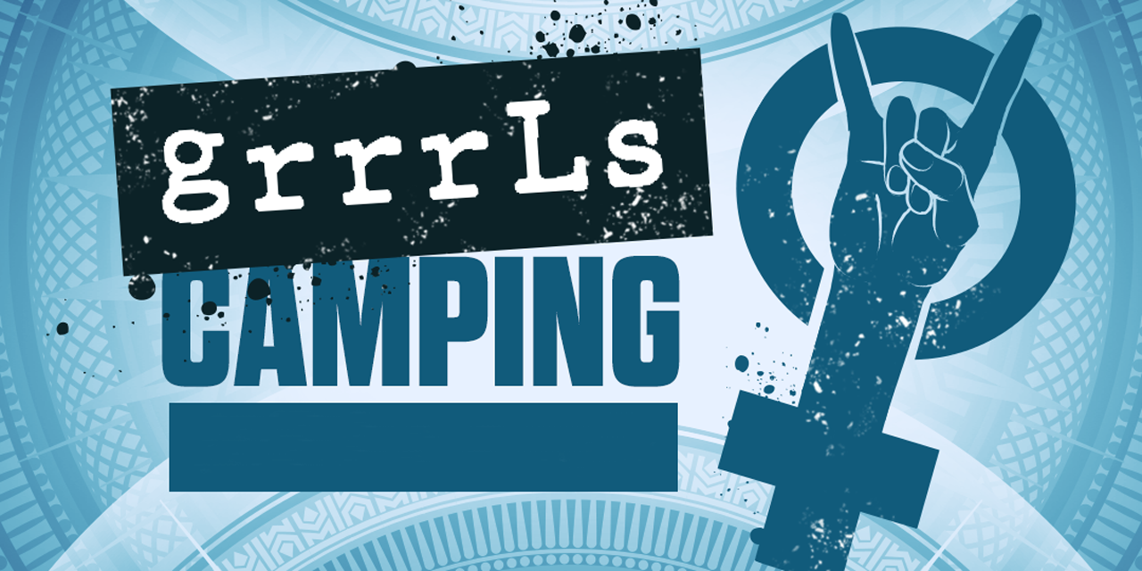 Plakat für grrrls camping am Nova Rock