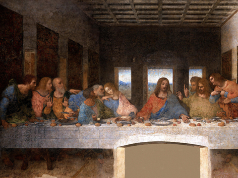 "Das Abendmahl" eines der berühmtesten Wandgemälde der Welt, von Leonardo da Vinci