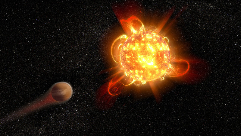 Planet verliert seine Atmosphäre durch die Strahlung seines Sterns
