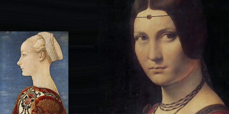 Antonio del Pollaiuolo, Profilbildnis einer jungen Frau (um 1465); La Belle Ferronere
Öl auf Holz (1495-1499)