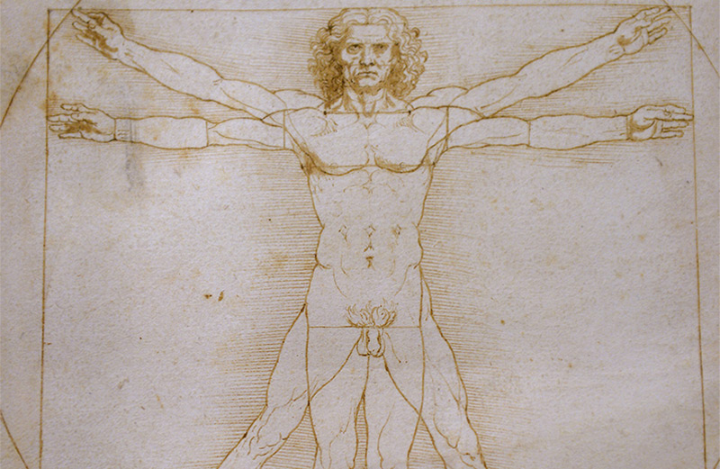 Der vitruvianische Mensch, Leonardo da Vinci, ca. 1490