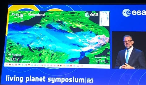 Bild vom Living Planet Symposium: Brände auf Grönland