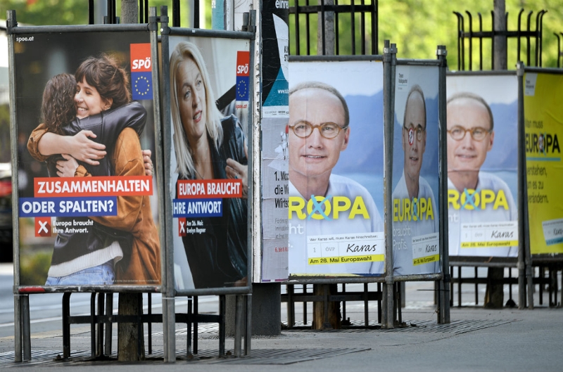 SPÖ und ÖVP Plakate zur EU-Wahl 2019