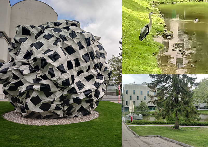 Am Campus des IST Austria gibt es Kunst und viel Natur.