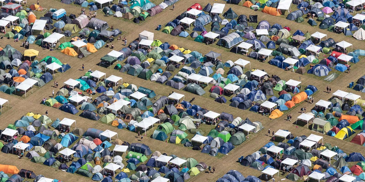 Roskilde Festival Luftaufnahmen des Geländes