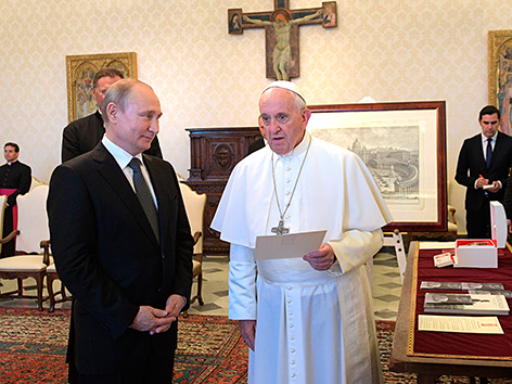 Russlands Präsident Wladimir Putin bei Papst Franziskus