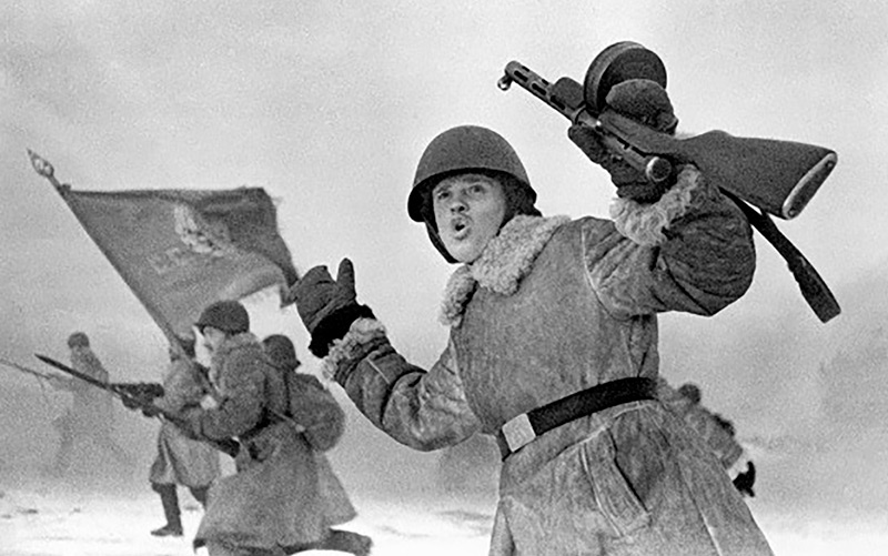 Russischer Soldat in Leningrad 1943
