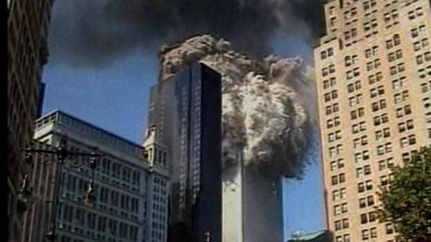 WTC in New York nach Flugzeugeinschlag
