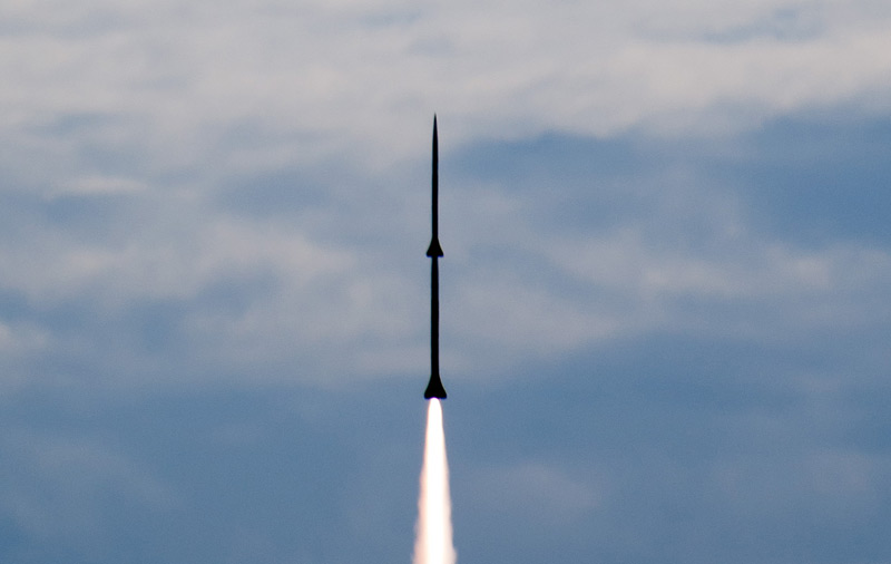 Rakete des Wiener Space Teams in der Luft