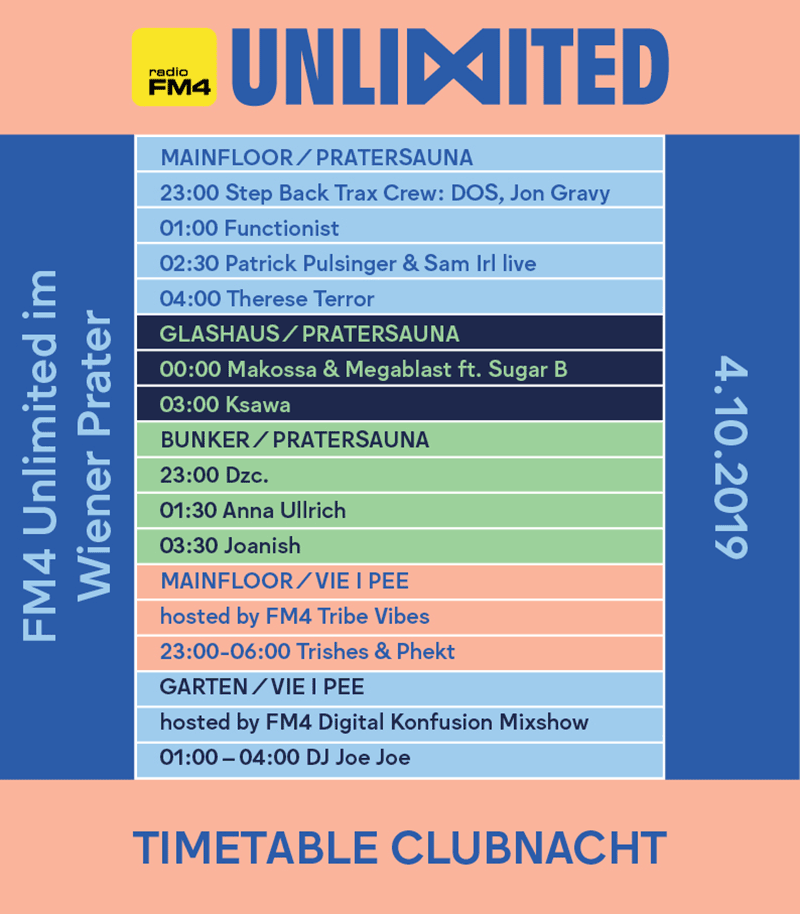 FM4 Unlimited Timetable