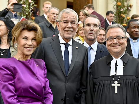 Kanzlerin Bierlein, Bischof Chalupka, Bundespräsident Van der Bellen