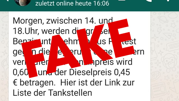 Whatsapp-Nachricht mit Fake-Inhalt