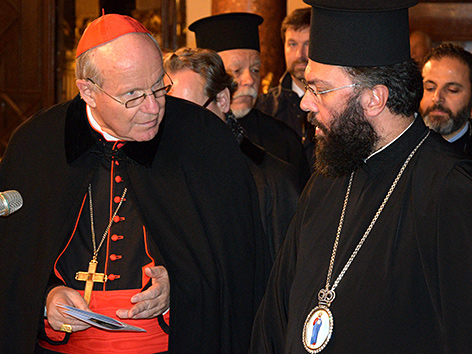 Vesper in der orthodoxen Dreifaltigkeitskathedrale (Kardinal Christoph Schönborn und Metropolit Arsenios (Kardamakis)