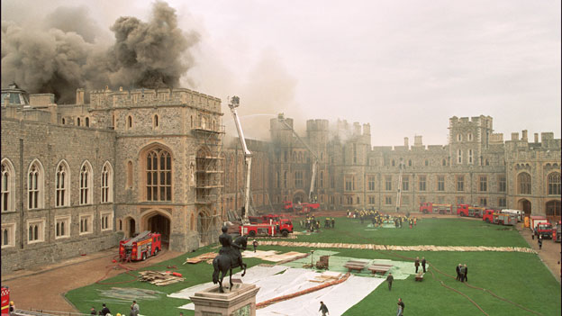 Schloß Windsor in Flammen