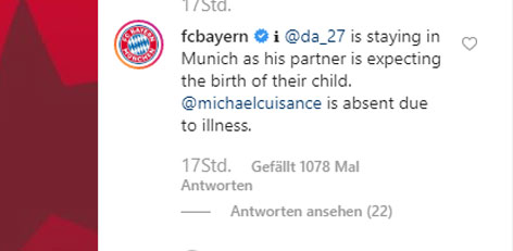 FC Bayern bestätigt das Fernbleiben von Alaba