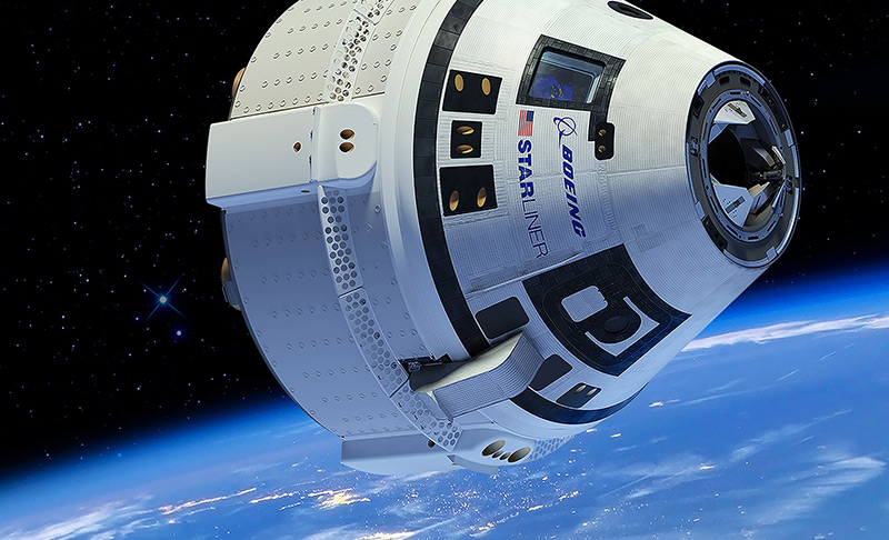 Weltraumkapsel "Starliner" schwebt über der Erde