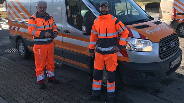 Zwei Mitarbeiter aus der Autobahnmeisterei Knittelfeld Hubert Kargl und Christian Brandtner