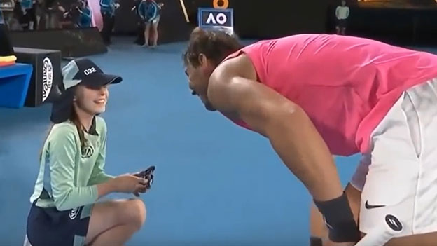 Rafael Nadal und Ballmädchen