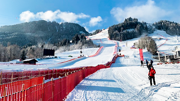 Kitzbühel - die Vorbereitungen für das Skifest