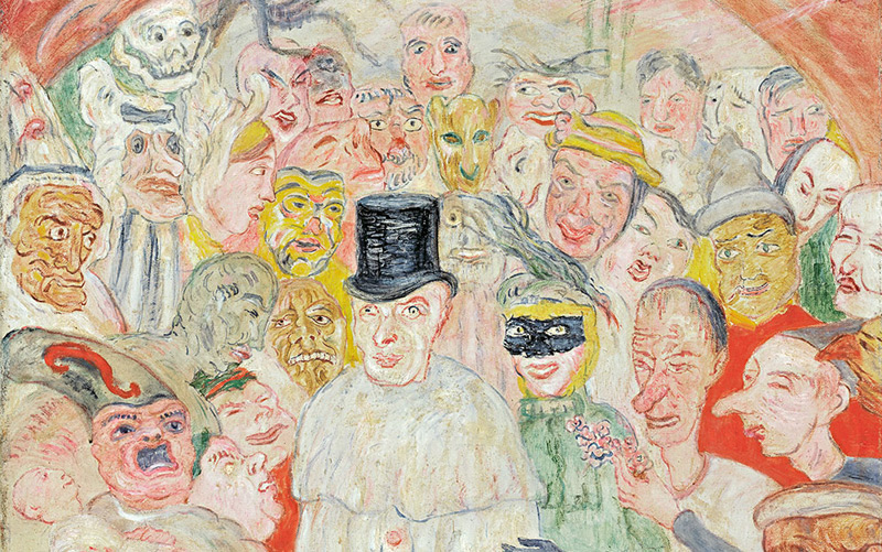 "Les masques intrigués" (1930) des belgischen Malers James Ensor