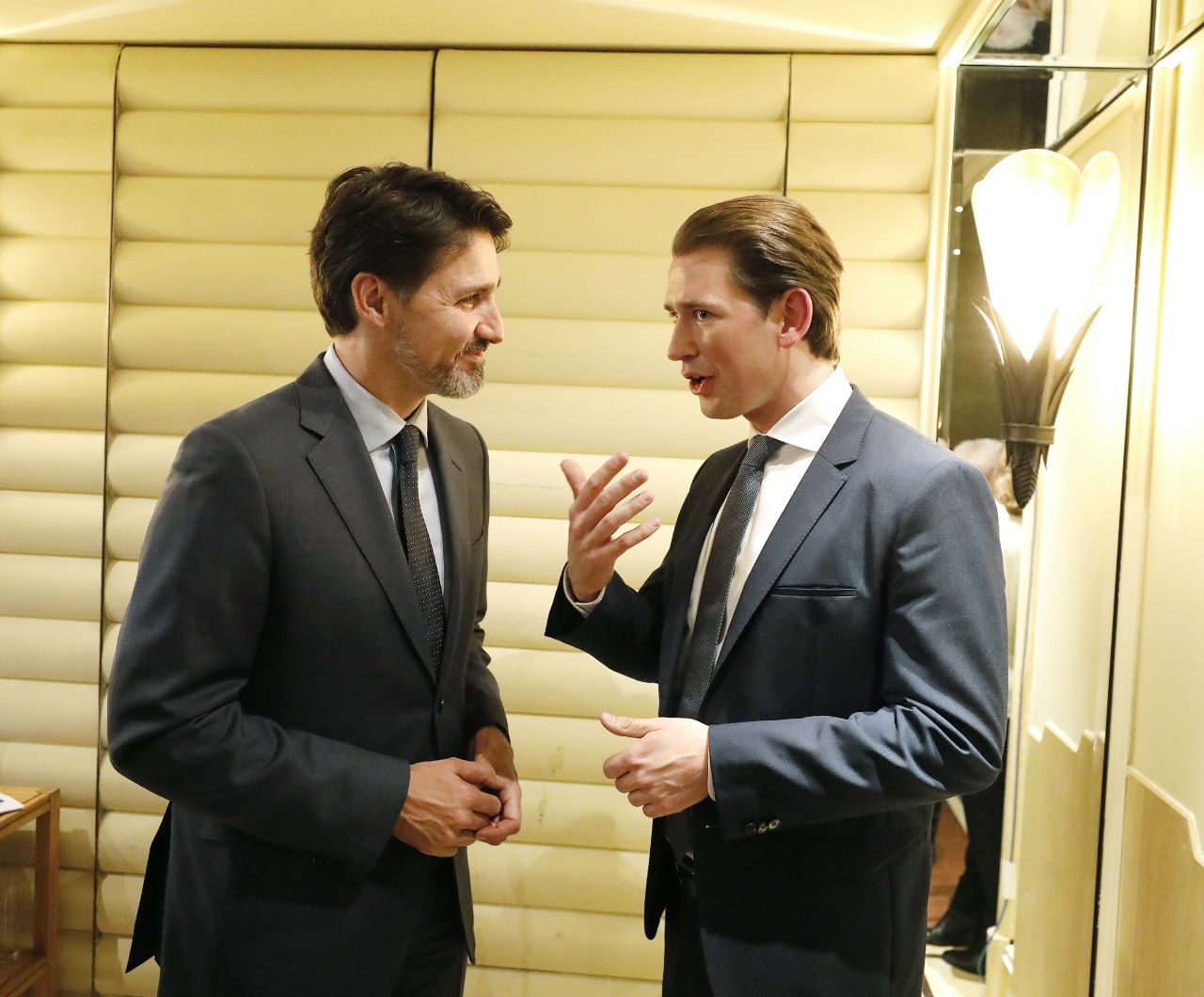 Sebastian Kurz mit dem kanadischen Premierminister Justin Trudeau, am Freitag, 14. Februar 2020, anlässlich der Münchner Sicherheitskonferenz