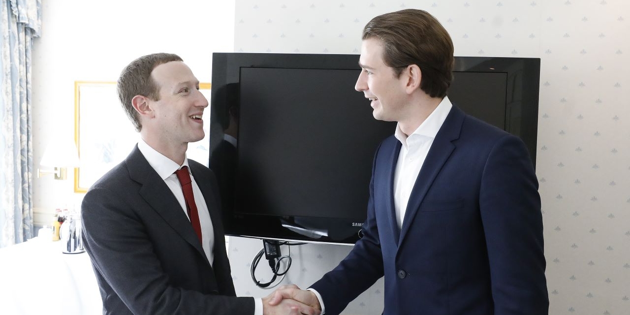 Der CEO von Facebook, Mark Zuckerberg und BK Sebastian Kurz, bei einem Treffen anlässlich der Münchner Sicherheitskonferenz am 15.2.2020