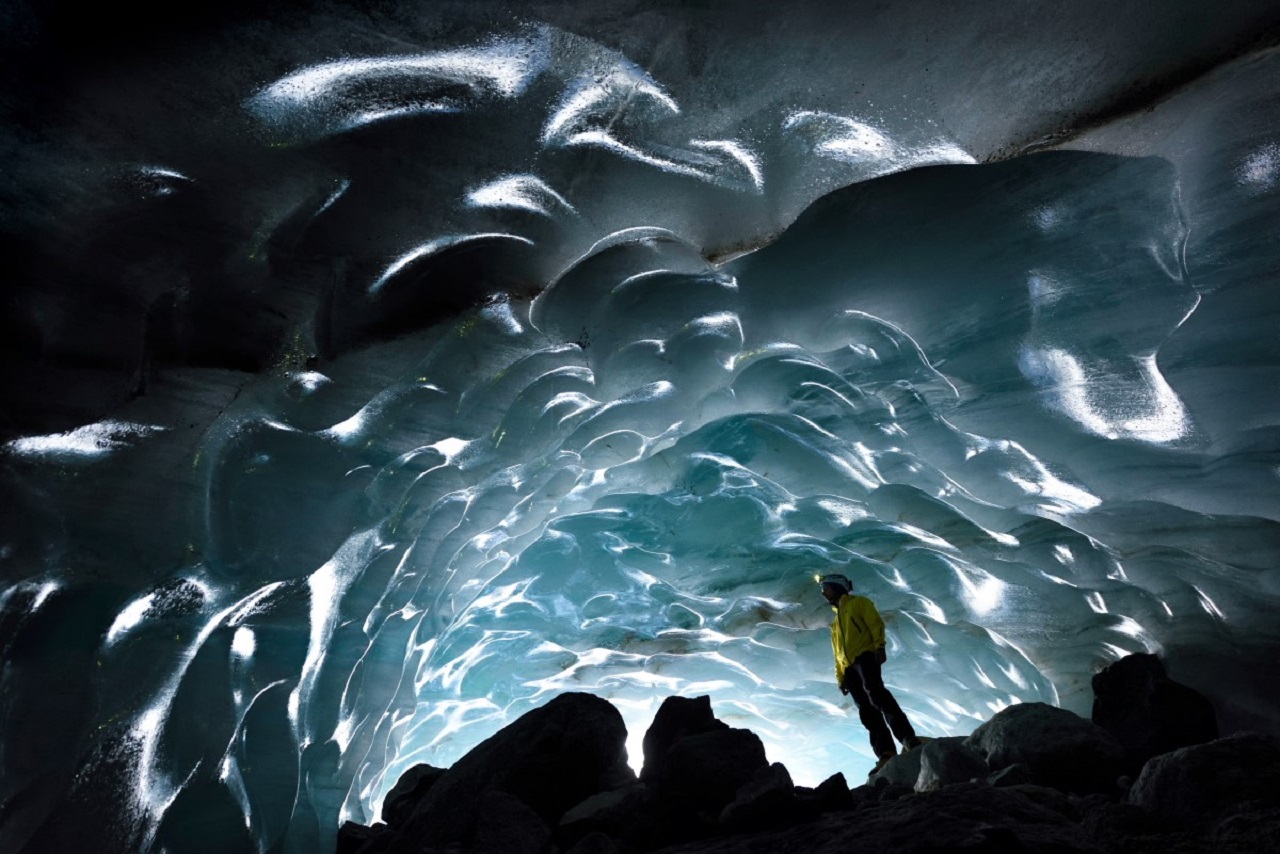an ice cave