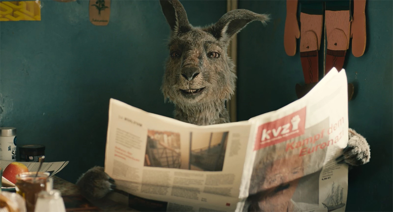 Känguru mit Zeitung
