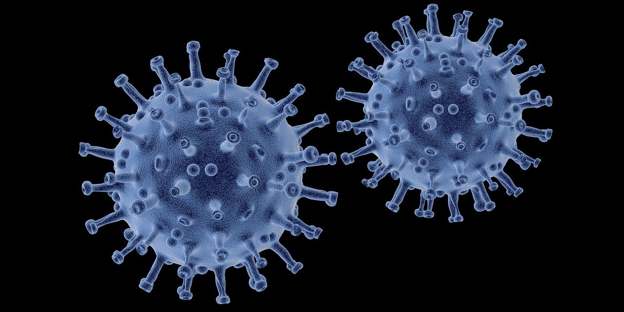 (Corona) Virus vor schwarzem Hintergrund