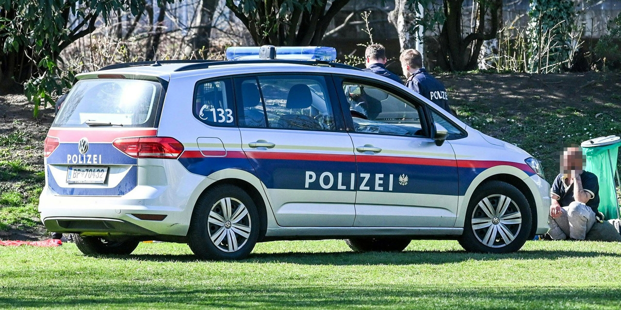 Polizeikontrolle im Park