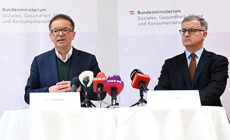 Gesundheitsminister Rudolf Anschober und der Präsident des Obersten Sanitätsrats, Markus Müller