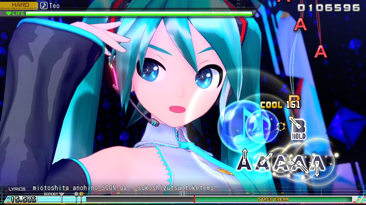 Bildschirmfoto aus "Hatsune Miku: Project Diva Mega Mix"