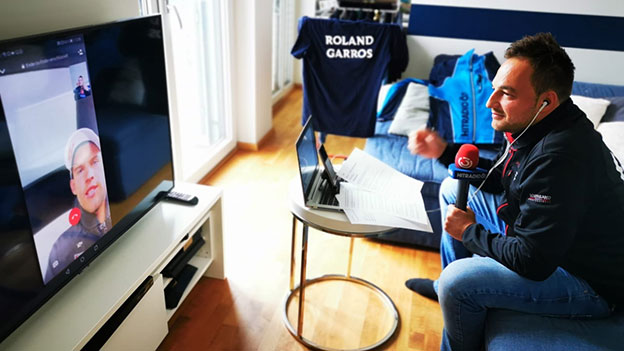 Ö3-Sportreporter Daniel Kulovits im Webcam-Interview mit Dominic Thiem