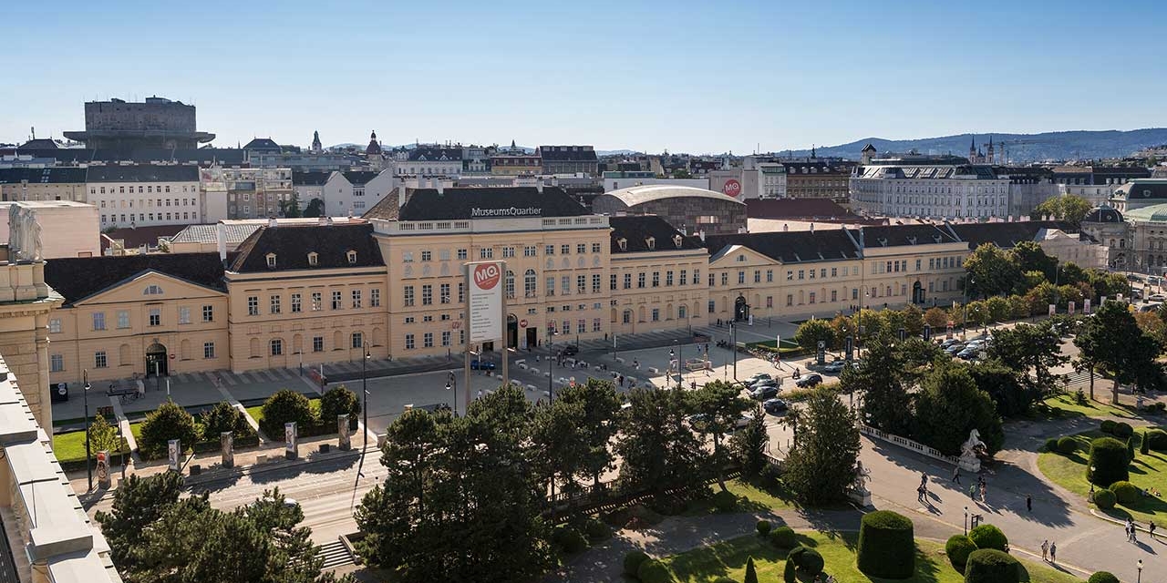 Luftaufnahme vom Museumsquartier in Wien