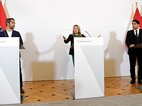 Bundesministerin Susanne Raab (ÖVP), Lorenzo Vidino, Mouhanad Khorchide