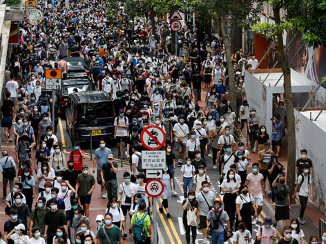 Protestierende  in Hongkong