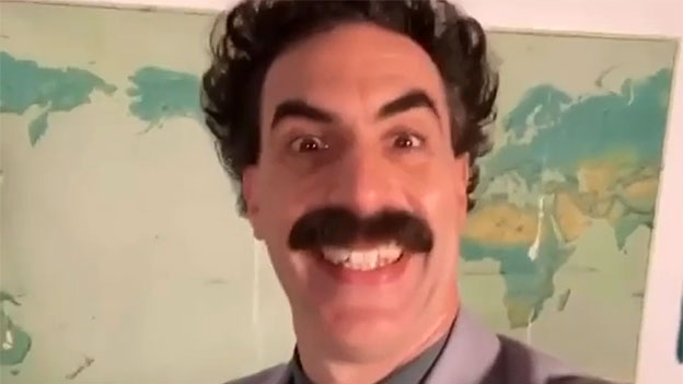 Sacha Baron Cohen gratuliert als Borat Katy Perry zum Geburtstag