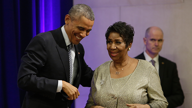 Barack Obama und Aretha Franklin