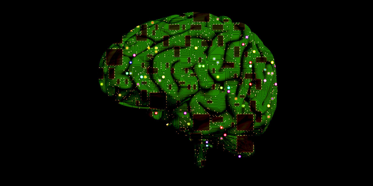 Computerchips im Gehirn - Symbolbild