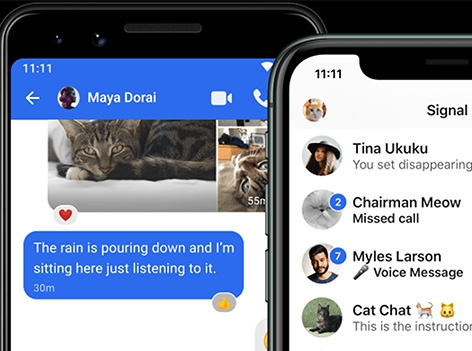 Screenshots der Messenger-App Signal