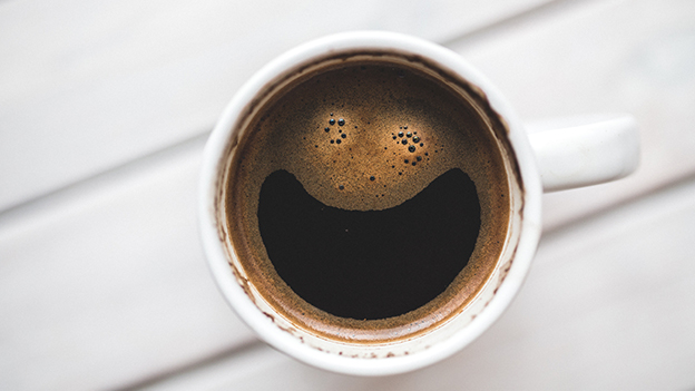 Kaffee mit einem Smiley