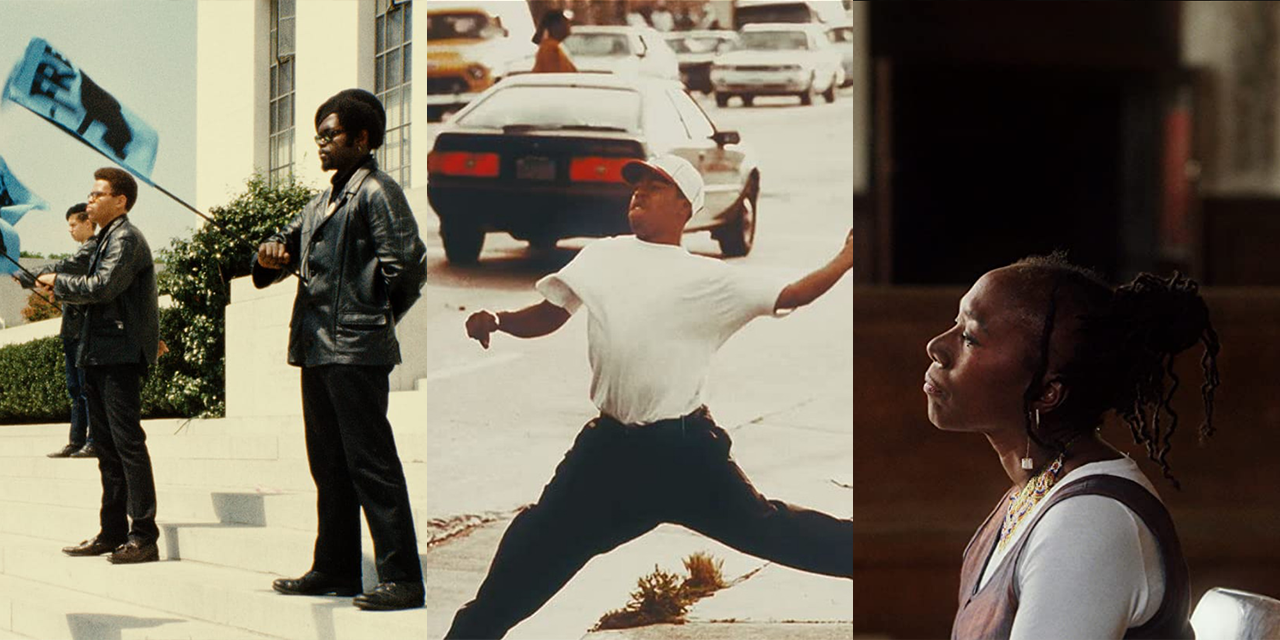 Filmstills aus "The 13th", "LA 92", "Black Panthers"