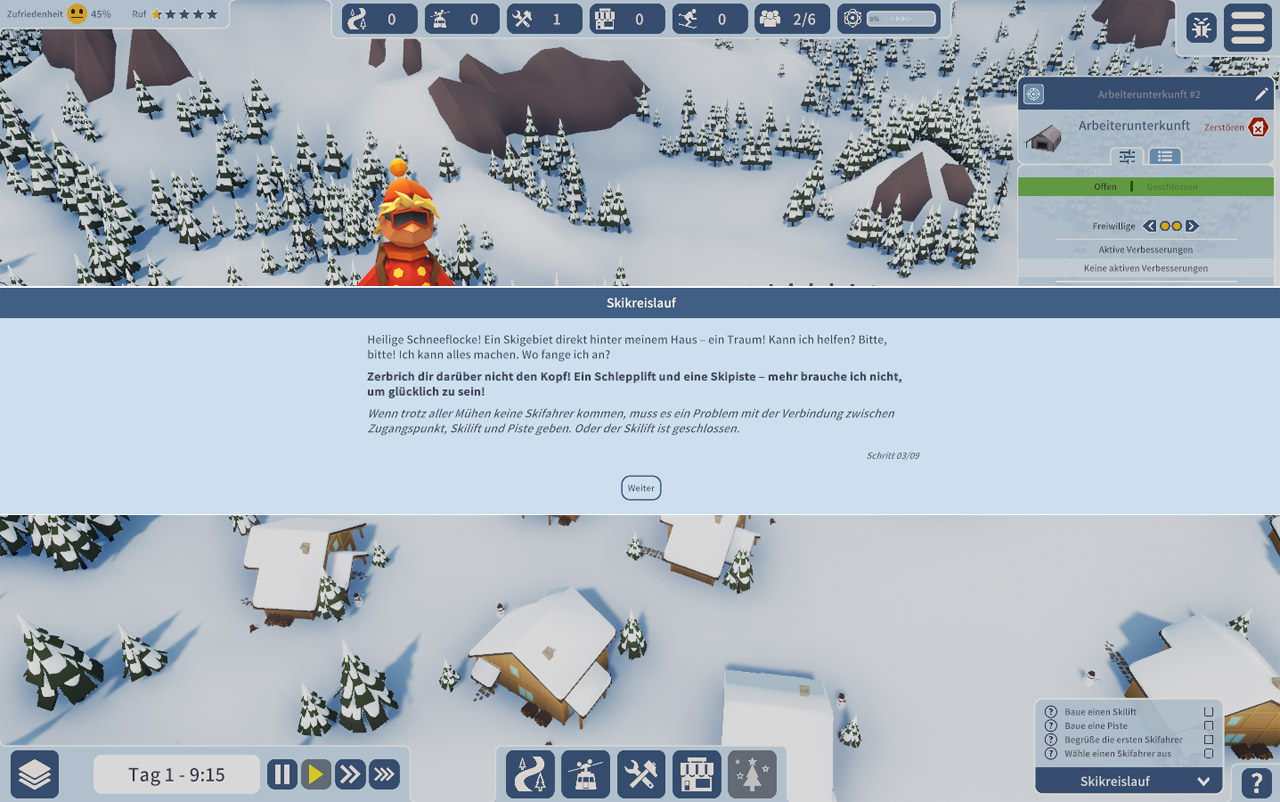 Screenshots aus dem Game Snowtopia