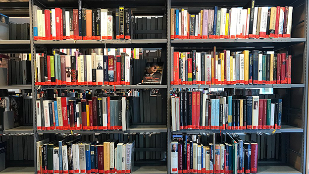 Buchregal in der Hauptbücherei am Wiener Gürtel