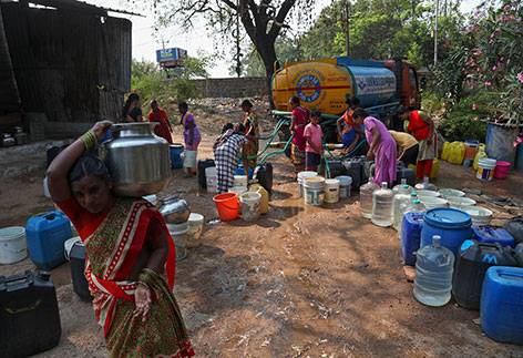 Wasserausgabe Indien