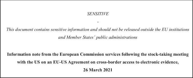Dokumente zu: Neue EU-Verhandlungen mit den USA zur Cloud-Überwachung