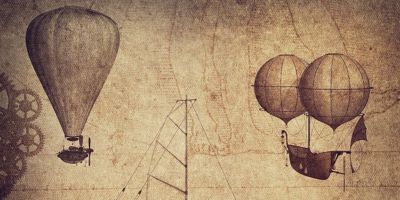 Antike Skizzen von Flugmaschinen