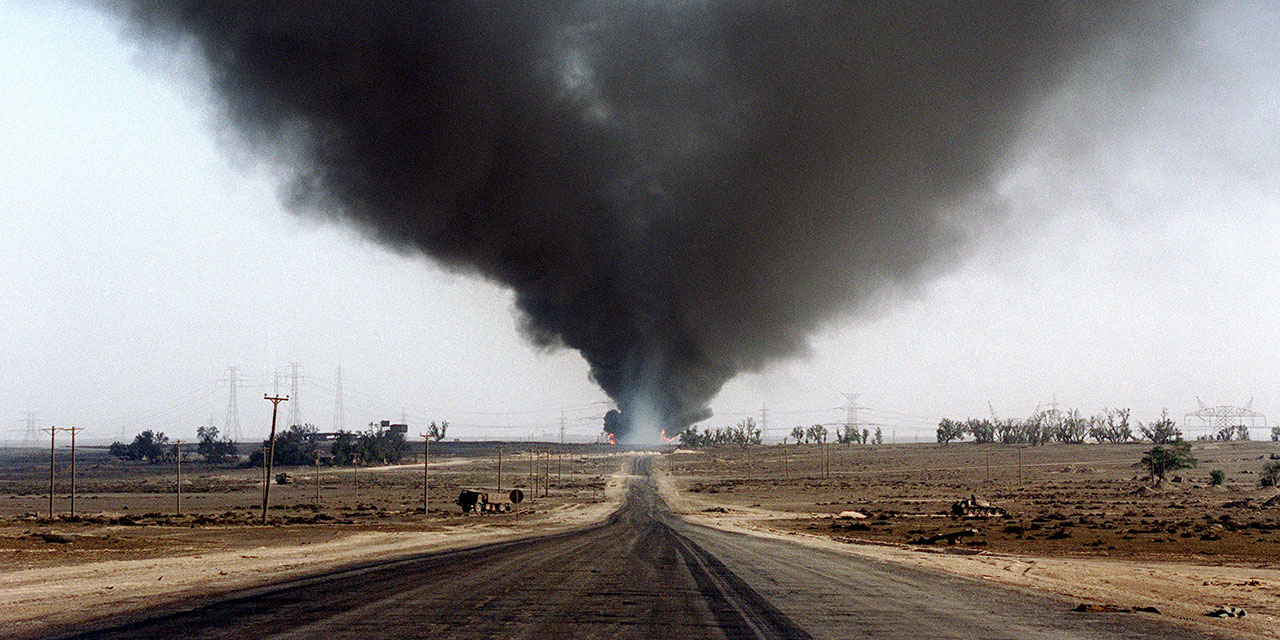 Brennende Ölfelder aus dem Golfkrieg