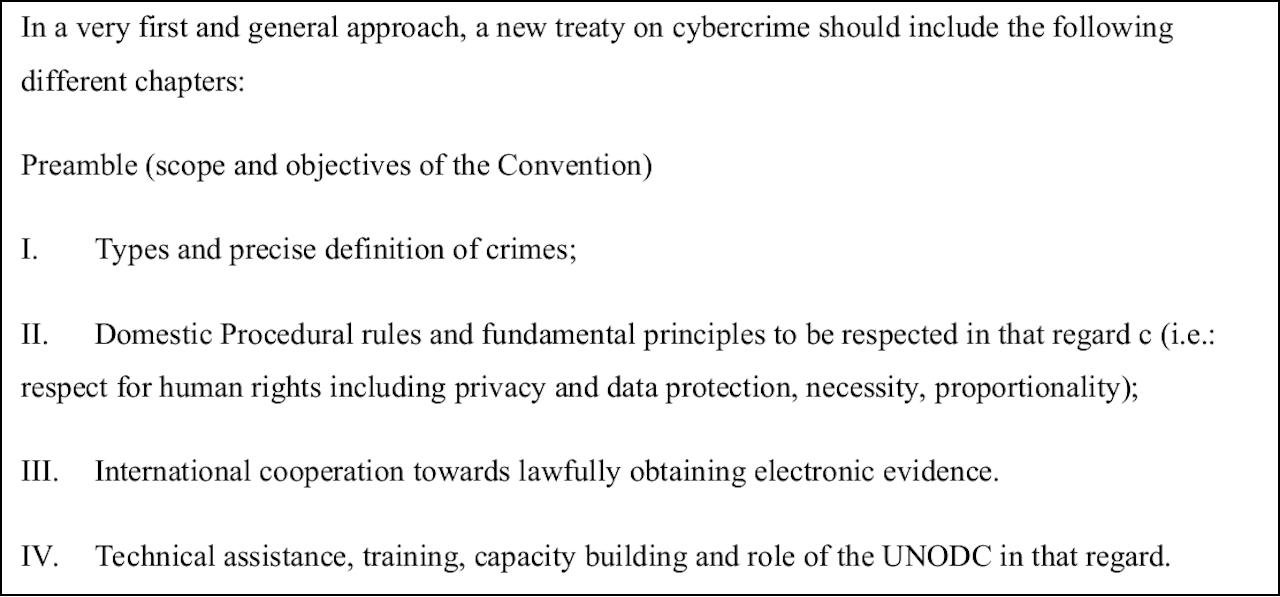 Dokumente zu UN-Kovention gegen Cybercrime