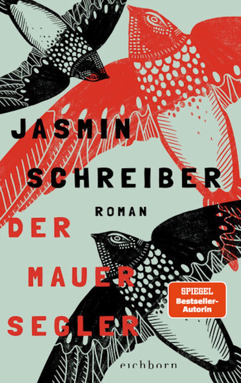 "Der Mauersegler" von Jasmin Schreiber Cover: gezeichnete Mauersegler